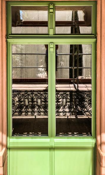 Denkmalschutz-Fenster in Frankfurt Balkon Tür